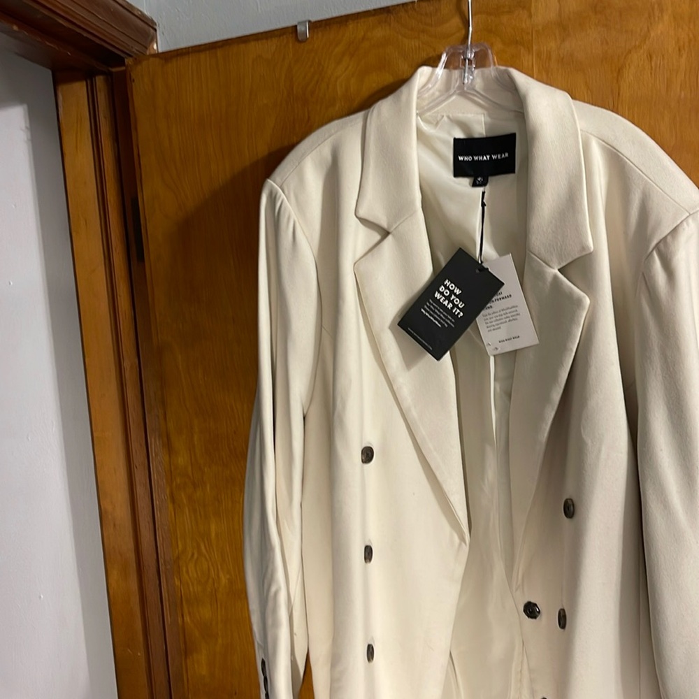 Wimans oversized winter white blazer size 4x
